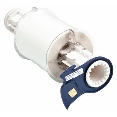 Continuous label roll made of polyester with a green gloss finish and glow-in-the-dark properties. Designed for indoor and outdoor use, compatible with PowerMark Industrial printers. Suitable for safety signage, equipment labeling, and pipe marking in low-light environments.