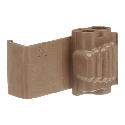 3M Insulation Displacement Connector: 2 Ports, Brown, 12 AWG – 10 AWG Run Size Range - Double-Port Run Tap Wire Connectors