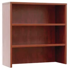 This REGENCY desk hutch offers additional storage and organization for office workstations. Finished in cherry, it measures 35 inches wide, 36 inches high, and 15 inches deep, complementing standard desks.