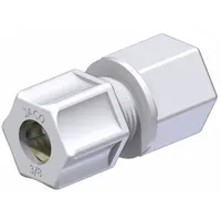 JACO Female Compression Connector: 3/8 in OD x 1/4 in Pipe Size, Compression x FNPT, Nylon, 5 PK (MPN 25-6-4-N-O)