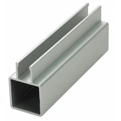 80/20 Double-Flanged Square Tube Profile: 1 in x 1 in, 6 ft Lg, 1 Open Slots - Double-Flanged Square Profile