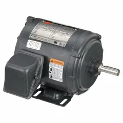 Totally enclosed fan-cooled (TEFC) three-phase AC motor with rigid base mounting. Rated 1/2 hp, 230/460V AC, 1,755 RPM, and 1.2/0.60 A full load current. Suitable for industrial equipment such as pumps, fans, conveyors, and machine tools.