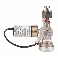 This stainless steel switch-type regulator with a female CGA 330 connection is used to control gas flow from calibration gas cylinders for portable gas detection equipment. It ensures accurate delivery of calibration gas to verify sensor performance in industrial safety applications