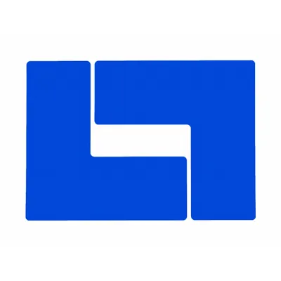 BRADY Floor Marking Tape: L, Solid, Blue, No Legend, 4 in x 10 in, 8 mil Tape Thick - L-Shaped Floor Marking Tape