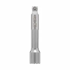 This 5-inch flex and wobble hand socket extension from MILWAUKEE features a 1/2 in output drive size. It allows access to fasteners in tight or offset positions, commonly used in automotive repair, machinery maintenance, and industrial assembly with 1/2 in drive ratchets or impact wrenches.