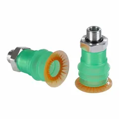 Multi-bellows vacuum pad assembly with 3.5 folds and 33.5 mm pad diameter. Features G1/8 in vacuum port and model 30/55A. Constructed from food-safe materials for hygienic handling in automated pick-and-place applications, suitable for gripping irregular or delicate items.