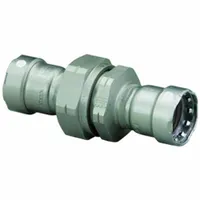 VIEGA MEGAPRESS Crimp Union Fitting: 3/4 in Pipe x 3/4 in Pipe Size, Press-fit x Press-fit, FKM (MPN 84820)