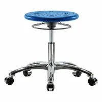 Cleanroom Stool: Polyurethane, Ht Range 16 1/4 in to 21 1/2 in, 13 in Seat Wd, 13 in Seat Dp, ISO 4 (MPN CLR-IPDHSO-CR-CC-BLU)