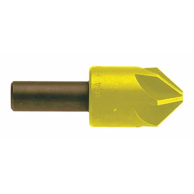 KEO 90° Six-Flute Countersink, 1/2 in Body Dia, TiN Coated Cobalt - Smooth-Finish Six-Flute Countersinks