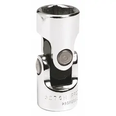 This 3/8" drive SAE flex socket from PROTO features a 6-point standard configuration and a chrome finish. It is designed for turning fasteners in confined or awkward spaces where a straight socket cannot align. The socket size is 3/8" and it is not tether capable.