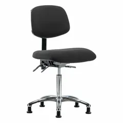 ESD Task Chair, Fabric, Armless, 18-1/2"W x 17"D, 21-1/2" to 29"H, Aluminum Base