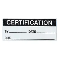 Inspection Label: 1 1/2 in Wd, 5/8 in Ht, Black/White, Rectangle, Matte, Vinyl Cloth, Indoor, 25 PK (MPN WO-42-PK)