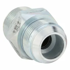 This high-pressure check valve from Parker features a steel body and is designed for hydraulic systems to allow flow in one direction while preventing backflow. It has a 1 5/16 in SAE O-Ring Boss inlet and a JIC 37° Flare outlet connection. Typical applications include industrial hydraulic circuits where reliable sealing under pressure is required.