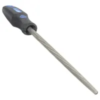 Machinists File: Round, Double-Cut, Safe Edge Cut, Bastard Cut, 10 in Lg without Tang, Natural (MPN 26KR04)