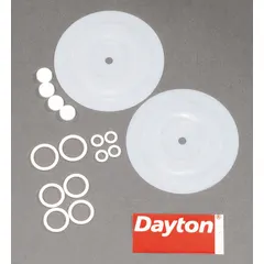 This fluid-end repair kit rebuilds the fluid end of diaphragm pumps, restoring sealing and pressure integrity. It includes PTFE seals and components that resist corrosion and wear in water treatment, chemical processing, and general fluid handling systems.