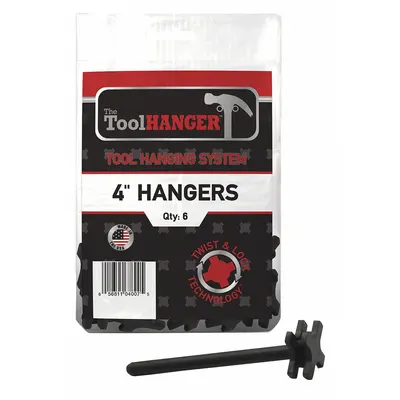 TOOLHANGER Tool Hanger: Black, 5 in Overall Lg, Plastic - Tool Hangers