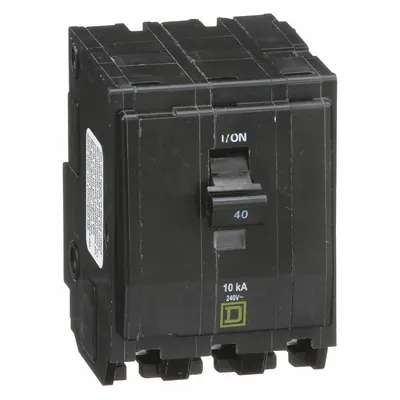 SQUARE D Miniature Circuit Breaker: 40 A, 120/240V AC, Three Phase, 10kA at 120/240V AC - QO Series, Plug-In Square D Miniature Circuit Breakers