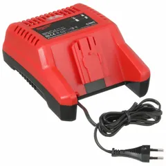 The MILWAUKEE C28C is a single-port battery charger designed for 28V DC Milwaukee batteries. It operates on a 230V AC input and charges one battery at a time. This charger is used in industrial and construction settings to recharge batteries for cordless power tools.