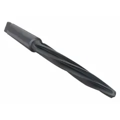 This bridge reamer features a Morse-taper shank (MT3) for secure mounting in machine spindles. Constructed from black oxide high speed steel, it is suited for enlarging or finishing holes in metal, commonly in structural steel and bridge fabrication. Use with drill presses, milling machines, and similar rotating equipment.