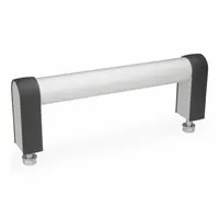 JW WINCO Pull Handle: Threaded Holes, Front-Mount, 9.84 in Mounting Hole Center to Center, Silver (MPN 28W250AT0Q/B)