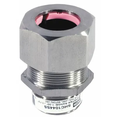 HUBBELL WIRING DEVICE-KELLEMS Liquid Tight Cord Connector: Stainless Steel, 1 in MNPT, 1.00 in to 1.13 in - Straight Metallic Cable Grips