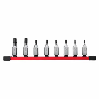 MILWAUKEE Socket Bit Set: 1 - 25 Pieces, 3/8 in Drive Size, 8 Pieces, 10 7/8 in Overall Lg - Hex Bit Socket Sets