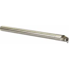 This indexable boring bar features a positive rake geometry and left-hand orientation, designed for internal turning operations on lathes and machining centers. It is suited for boring holes in steel, stainless steel, and cast iron workpieces, providing reduced cutting forces and improved chip evacuation.