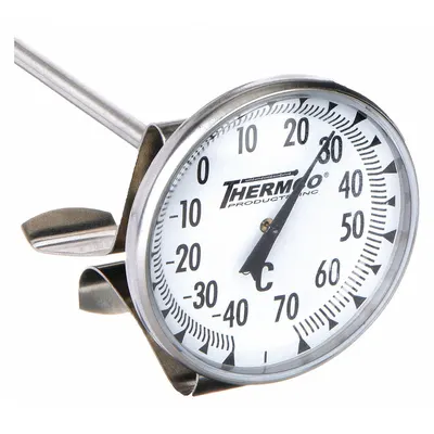 THERMCO General Purpose Vat & Pan Clip-On Dial Thermometer - General Purpose Vat & Pan Clip-On Dial Thermometers