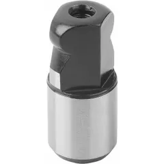 Ball-end locating pin made of tool steel with a 6 mm shank outside diameter and 8 mm shank length. Used in jigs and fixtures for precise workpiece positioning and alignment during machining or assembly operations.
