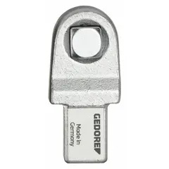 Fixed square torque wrench head with 3/4 in drive size and 3/4 in size. Designed for use with compatible torque wrench handles to apply controlled torque in industrial fastening tasks such as automotive assembly, heavy equipment maintenance, and structural bolting.
