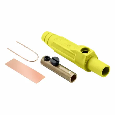 LEVITON Single Pole Inline: Female, Yellow, 600V AC/600V DC, 150 A, Single Set Screw Termination - Plugs with Set Screw Terminations