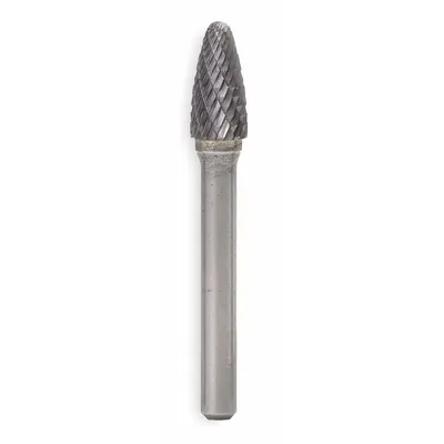 WIDIA METAL REMOVAL Carbide Bur: Ball-Nosed Tree, SF-15, Double Cut, 3/4" x 1 1/2" Head - Double-Cut Ball-Nosed Tree Burs