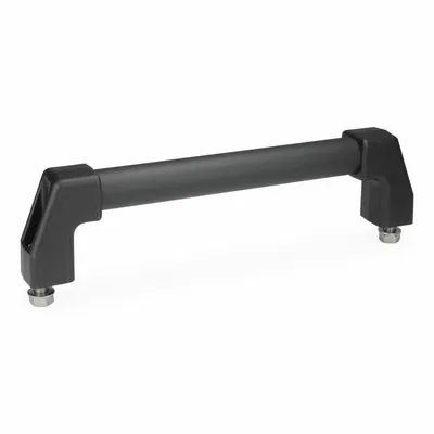 JW WINCO Pull Handle: Threaded Holes, Front-Mount, 39.37 in Mounting Hole Center to Center - Load-Rated Straight-Leg Tubular Pull Handles