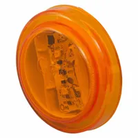 GROTE Clearance Marker Lamp: Clearance Light, LED, Round, Amber, Bracket/Grommet, PL-10 Connector (MPN 47123)