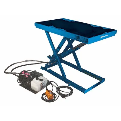 BISHAMON Scissor Lift Table: Electric, 4,400 lb Load Capacity, 39 13/32 in Max Lifting Ht - Fixed-Top Electric Lift Tables