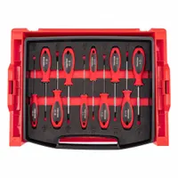 TEKTON Screwdriver Set: 1-10 Pieces, 10 Pieces, Phillips/Slotted Tip, 17 1/2 in Overall Lg, Rack (MPN DWZ90600)