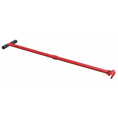 This turning and steering bar is used to maneuver machine rollers in material handling and industrial settings. It measures 36 inches in overall length and 9 1/2 inches in overall width, with a 9 1/2-inch handle length. The bar is finished in red.