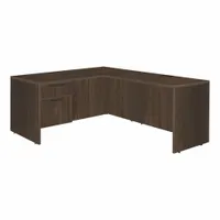 REGENCY Desk: Particle Board, Walnut, 1 Pedestals, 2 Drawers, 60 in Overall Wd, 29 in Overall Ht (MPN LLDSP603047NW)
