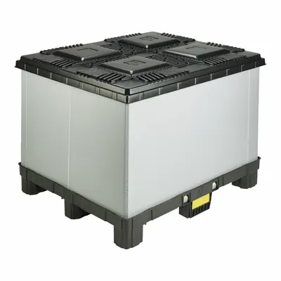 ORBIS Bulk Container: 48 in x 40 in x 27 in, Stacking Capable, 1,200 lb Load Capacity - Collapsible Corrugated Sleeve Bulk Containers