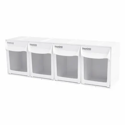 DIAMOND STORAGE SOLUTIONS Tip-Out Bin: 6 5/8 in x 23 3/4 in x 8 in, Wall, Stacking Capable - Tip-Out Bins