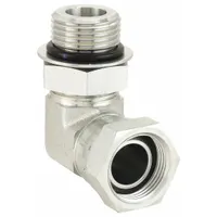Hydraulic Hose Adapter: 3/4 in x 3/4 in Fitting Size, Female x Male, NPSM x ORB, Swivel, 90° Elbow (MPN 2068-12-12S)