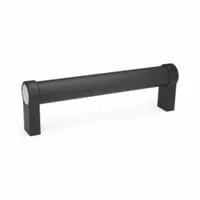 JW WINCO Pull Handle: Threaded Holes, Rear-Mount, 23.62 in Mounting Hole Center to Center, Black (MPN 333.1-30-600-A-SW)