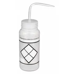 APPROVED VENDOR Wide Mouthed Standard Spout Wash Bottle, 500 mL, White, Nonvented, Write-On, F11646-0638