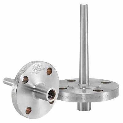 ASHCROFT Flanged Thermowell: Stainless Steel, For 6 in Stem Lg, 4 in Insertion Lg - Flanged Thermowells