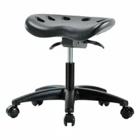 Tractor Stool: Polyurethane, Ht Range 16 1/2 in to 21 1/2 in, 17 in Seat Wd, 14 in Seat Dp, 0 Glides (MPN PTDHSO-RG-RC-BLK)