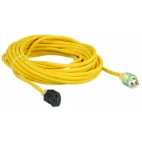 APPROVED VENDOR Extension Cord: Outdoor Use, 45 ft Lg, Outlet, 5-15P, 12/3, SJTOW, Yellow, 125V AC