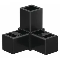 3-Way Corner Connector: 2 1/8 in x 2 1/8 in, Nylon, Unfinished, Black, 3-Way Corner Connector (MPN 9250)
