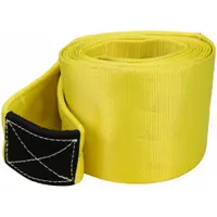 This LIFT-ALL recovery strap is a heavy-duty, 1-ply nylon strap with a 20 ft overall length and 8 in width. It features eye attachments on both ends and is colored yellow. Typical applications include vehicle recovery tasks such as pulling stuck vehicles from mud, snow, or ditches