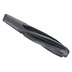 This bridge reamer features a Morse-taper shank (MT4) for secure mounting in machine spindles. Constructed from black oxide high-speed steel, it is suited for enlarging or finishing holes in metal workpieces, including structural steel and bridge components. The black oxide finish reduces friction and provides wear resistance.