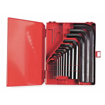 PROTO Hex Key Set: 16 or More Pieces, L, SAE, Std End, Short, 18 Pieces, Box - L-Shaped Hex Key Sets